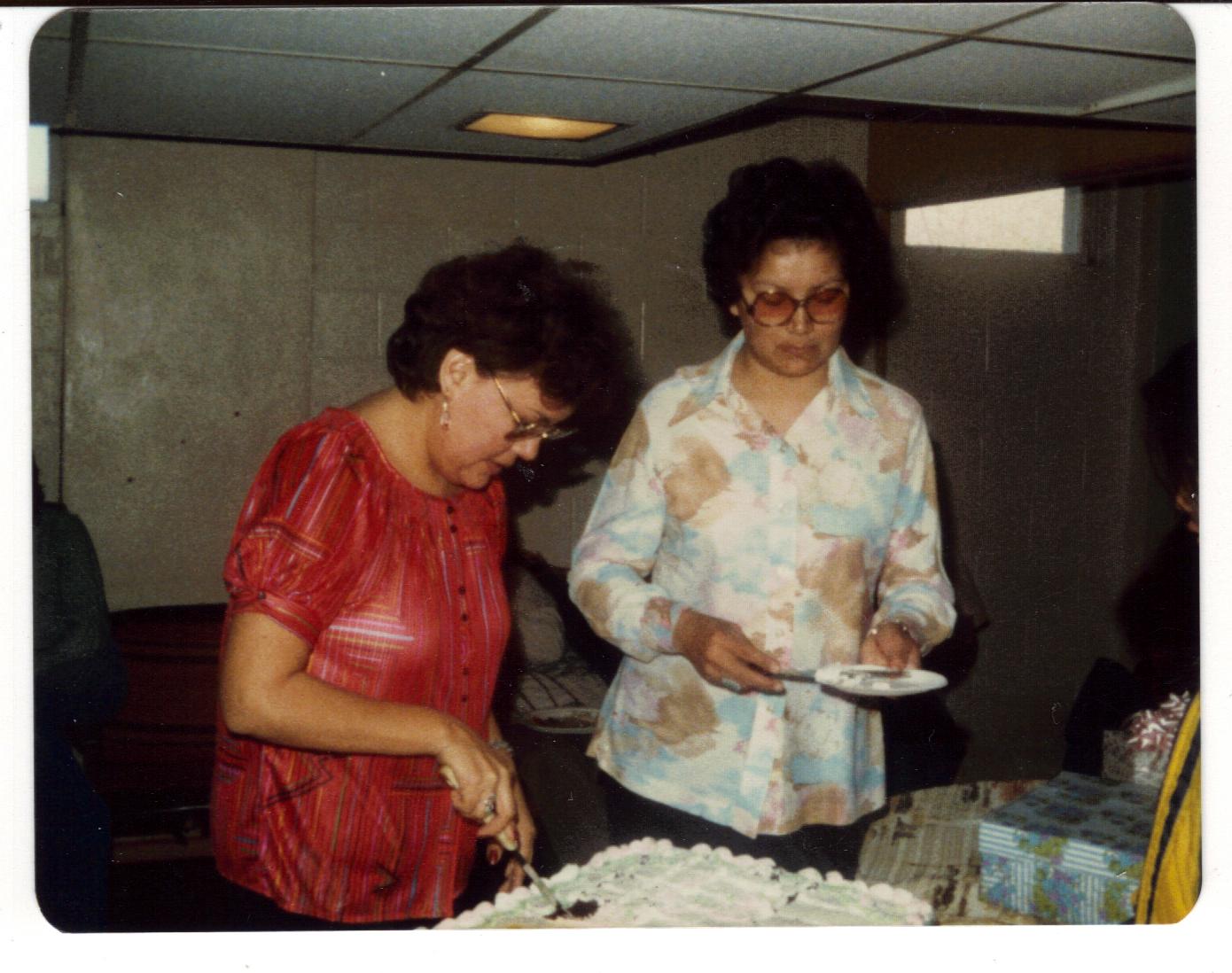 Cutting a cake